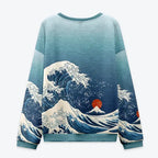 Mount Fuji wave sweatshirt for men