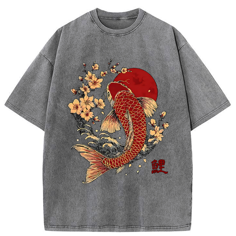 Kyoto-Lion Luck of the Koi Washed T-Shirt