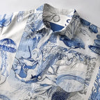 Kyoto-Lion Vibrant Sea Life Button-up Shirt