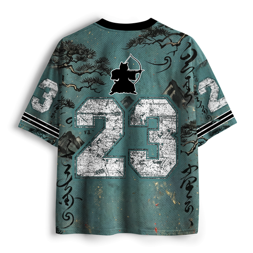 Japanese Ink Wash Black Cat Mesh Jersey