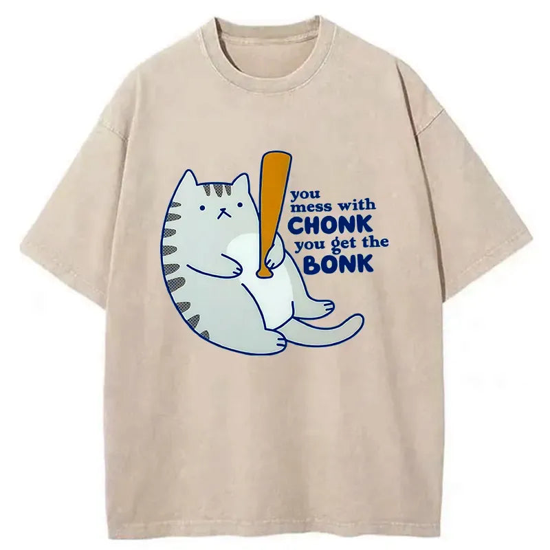 Kyoto-Lion Get Beaten By The Cat Washed T-Shirt
