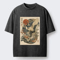Plum Bamboo Retro Print Washed T-Shirt