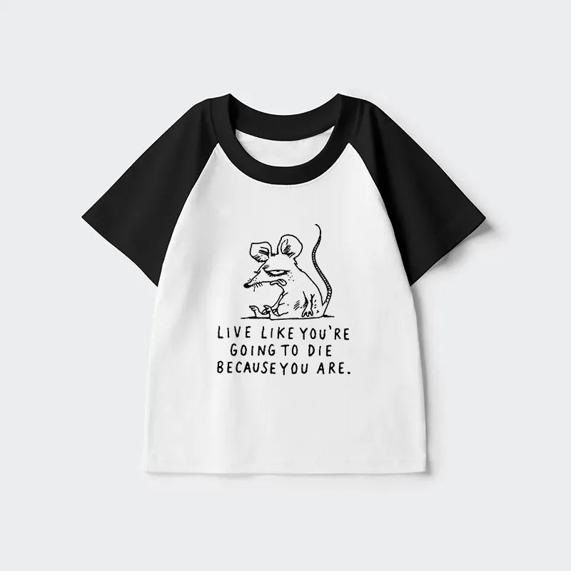 Kyoto-Lion Funny Meme Sarcastic Rat Life Truth Kids Raglan T-shirt