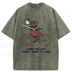 Samurai Riding Bicycle Vintage Tee