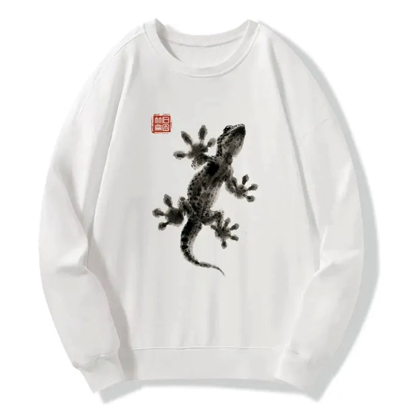 Japanese Ink Brush Sweatshirt for Daily Wear