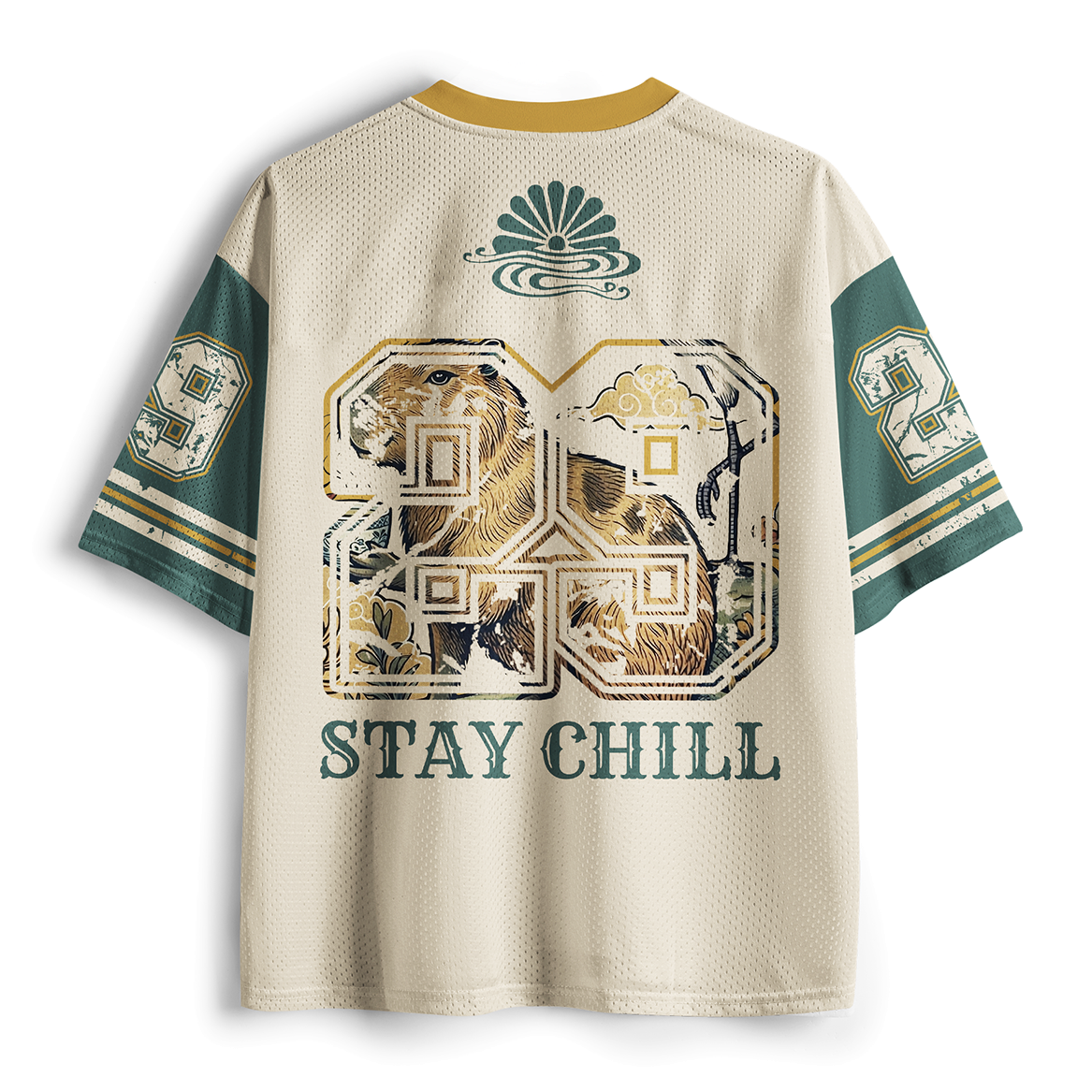 Japanese Floral Mesh Jersey for Daily Wear