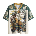 Oriental Pine Floral Unisex Mesh Jersey