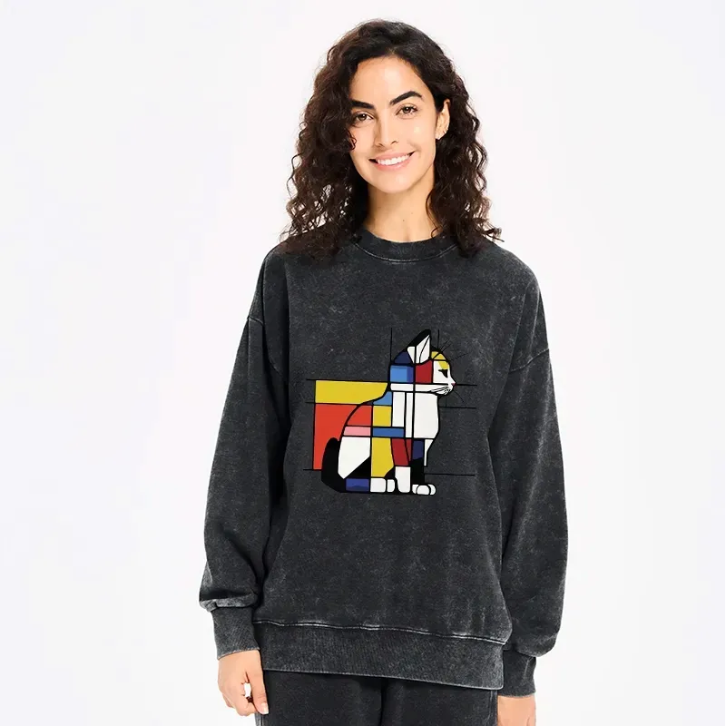 Primary Colors Cat Sweatshirt Best Seller