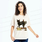 Vintage Sewing Machine Cat Tee Free Shipping