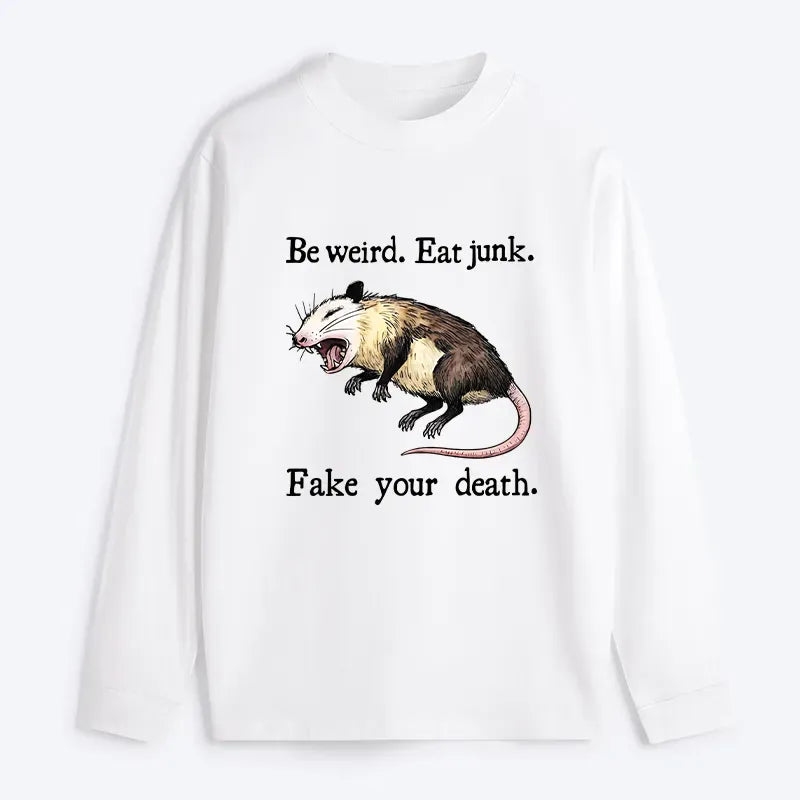funny possum playing dead long sleeve t-shirt