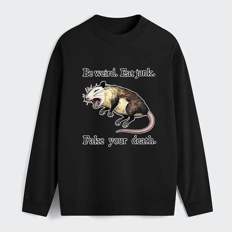 funny possum playing dead long sleeve t-shirt