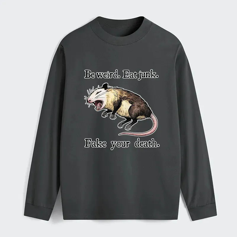 funny possum playing dead long sleeve t-shirt