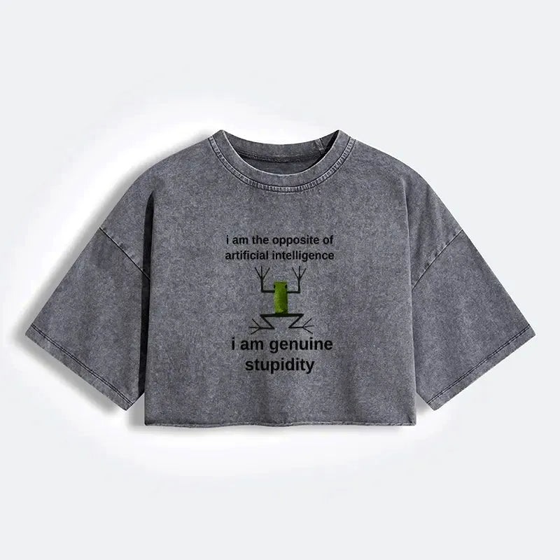 Trending frog meme crop top for women