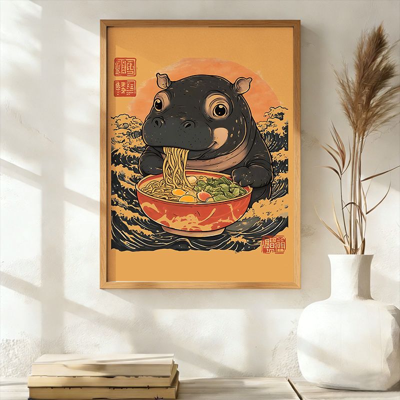 japanese kyoto lion wall art poster