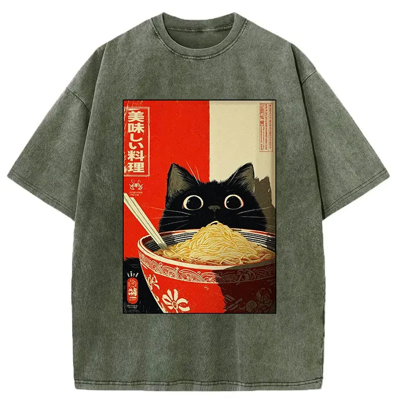 Vintage Kyoto Cat Ramen Tee