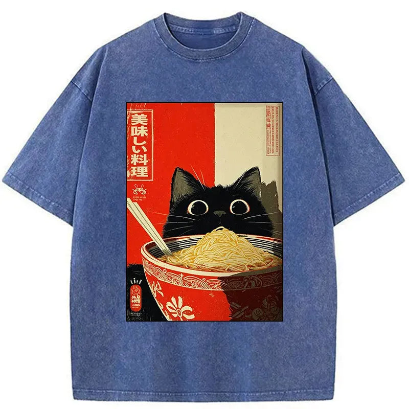 Funny Cat Ramen T-Shirt Gift Idea