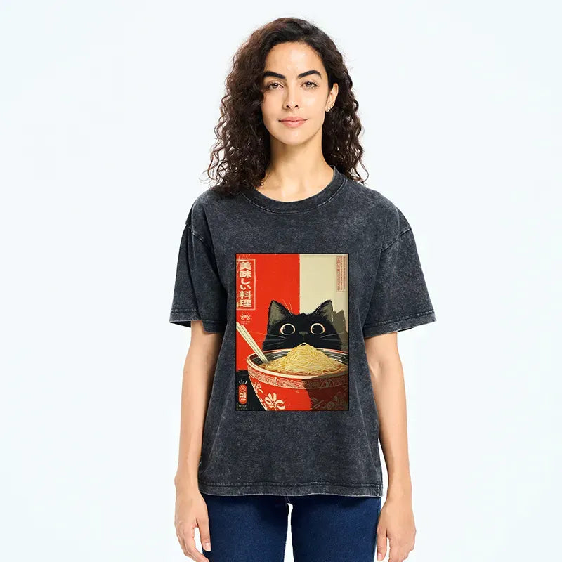 Funny Cat Ramen T-Shirt Gift Idea