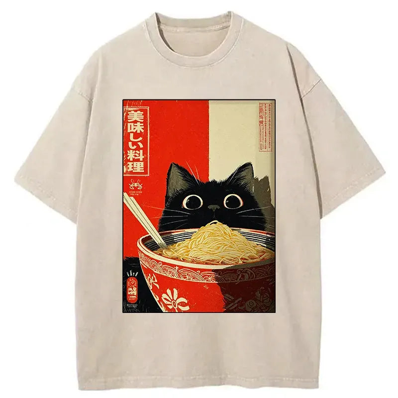 Funny Cat Ramen T-Shirt Gift Idea