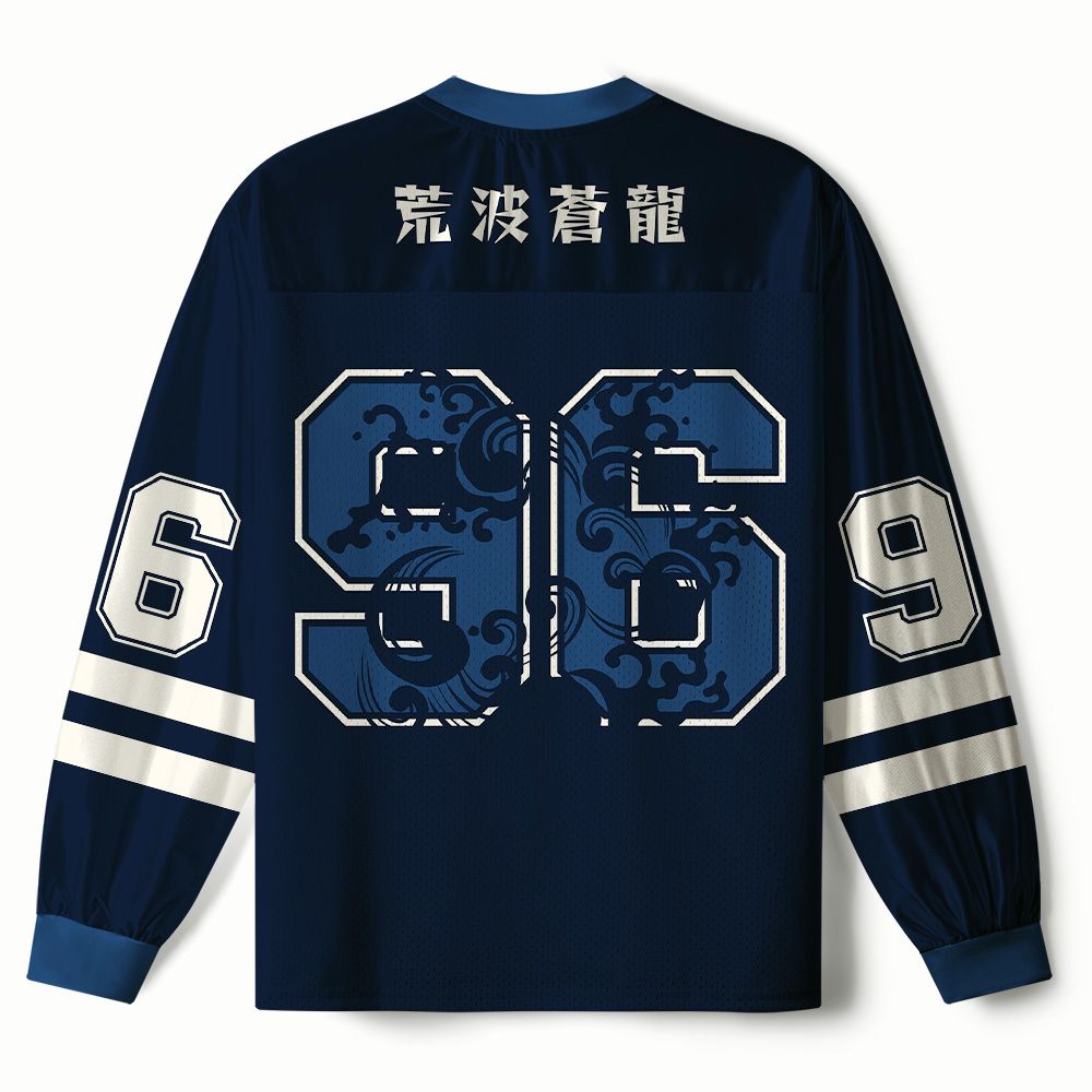 Kyoto-Lion Storm Dragon Of The Wild Waves Paneled Long Sleeve Jersey