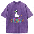 Kyoto-Lion Interesting Goose Washed T-Shirt