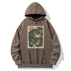 Kyoto-Lion Woodcut Tiger Washed Hoodie