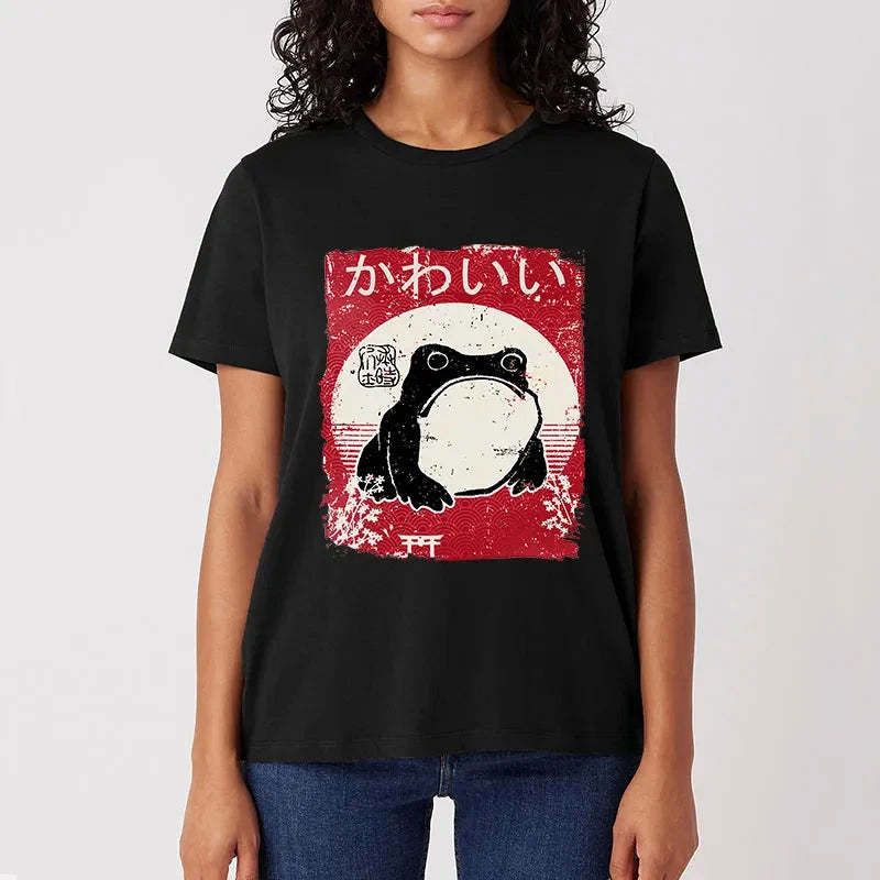 grumpy frog ukiyo-e japanese art t shirt