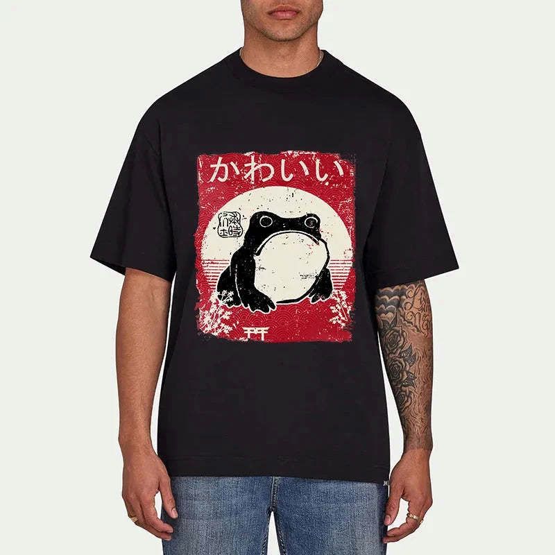 Kyoto-Lion Woodblock Print Grumpy Frog Classic T-Shirt