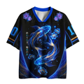 Trendy Japanese Koi Mesh Jersey Daily Wear