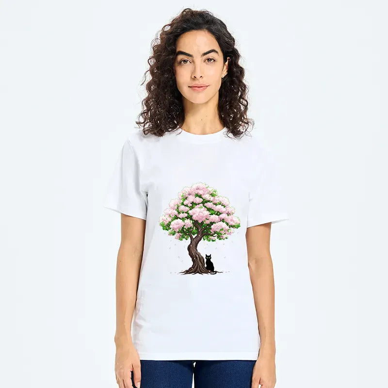 Japanese Sakura Cat Classic T-Shirt