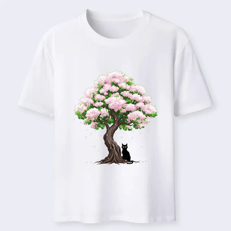 Japanese Sakura Cat Classic T-Shirt