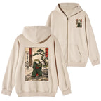 Kyoto-Lion Samurai Frog Training Washed Zip Hoodie