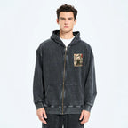 Kyoto-Lion Samurai Frog Training Washed Zip Hoodie