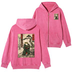 Kyoto-Lion Samurai Frog Training Washed Zip Hoodie