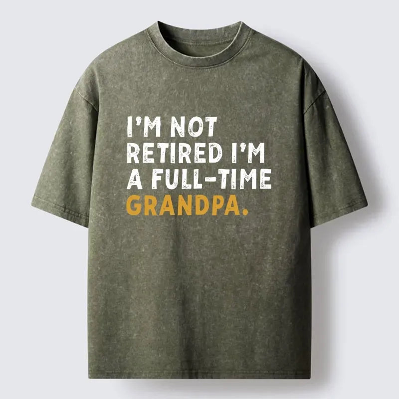 Kyoto-Lion Official Full Time Grandpa Duty Washed T-Shirt