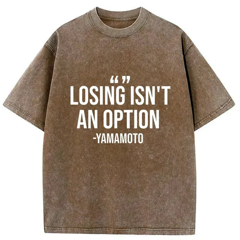 Kyoto-Lion Baseball Quotes Washed T-Shirt