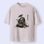 Kyoto-Lion Japanese Samurai Skeleton Washed T-Shirt
