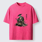 Kyoto-Lion Japanese Samurai Skeleton Washed T-Shirt