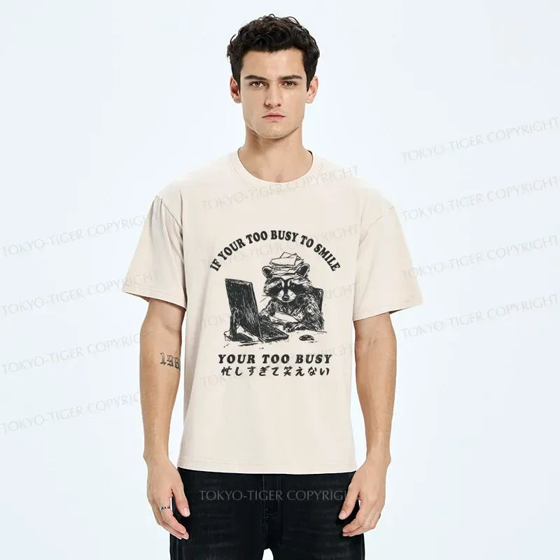 Kyoto-Lion I'm Too Busy To Laugh Washed T-Shirt