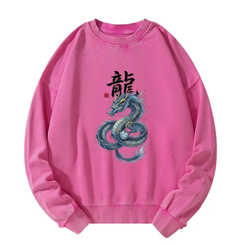 Mythic Blue Dragon Pullover for Street Style