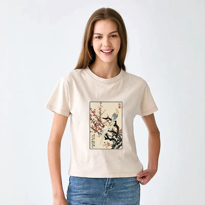 Kyoto lion floral washed tee for spring