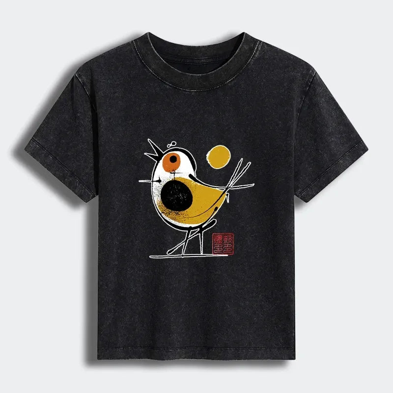 Kyoto Lion Yellow Black Bird Tee