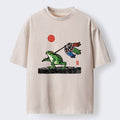 Kyoto-Lion The Frog Carrying Carp Flags Washed T-Shirt