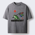 ukiyo-e frog t-shirt for streetwear