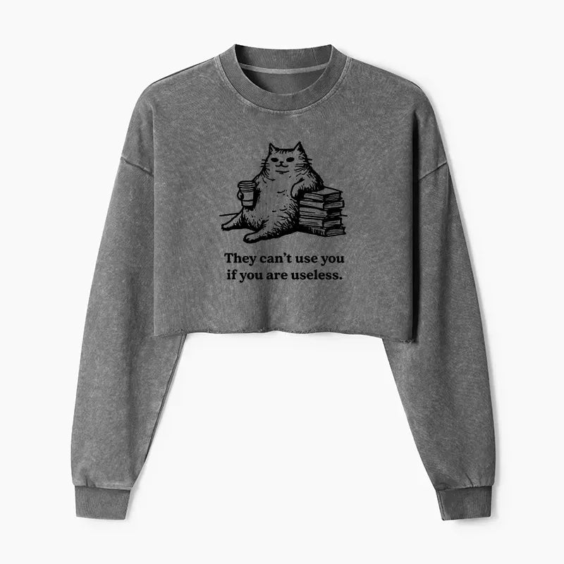 Washed Crop Sweatshirt Best Seller for Women