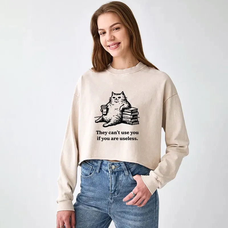 Japanese Ukiyo-e Crop Sweatshirt for Summer