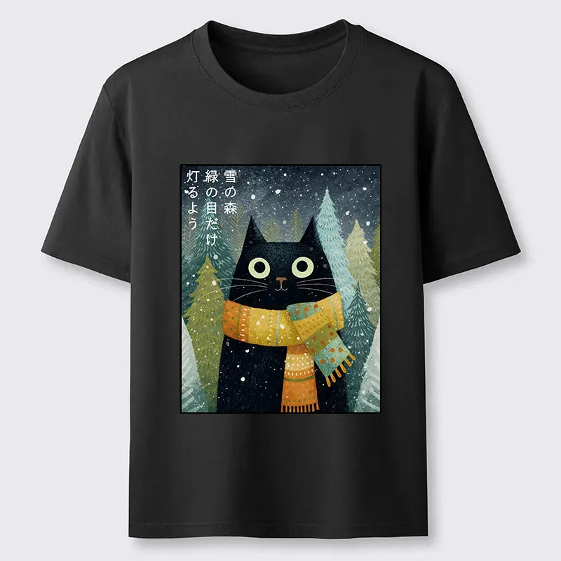 Green Eyes Cat Tee for Streetwear
