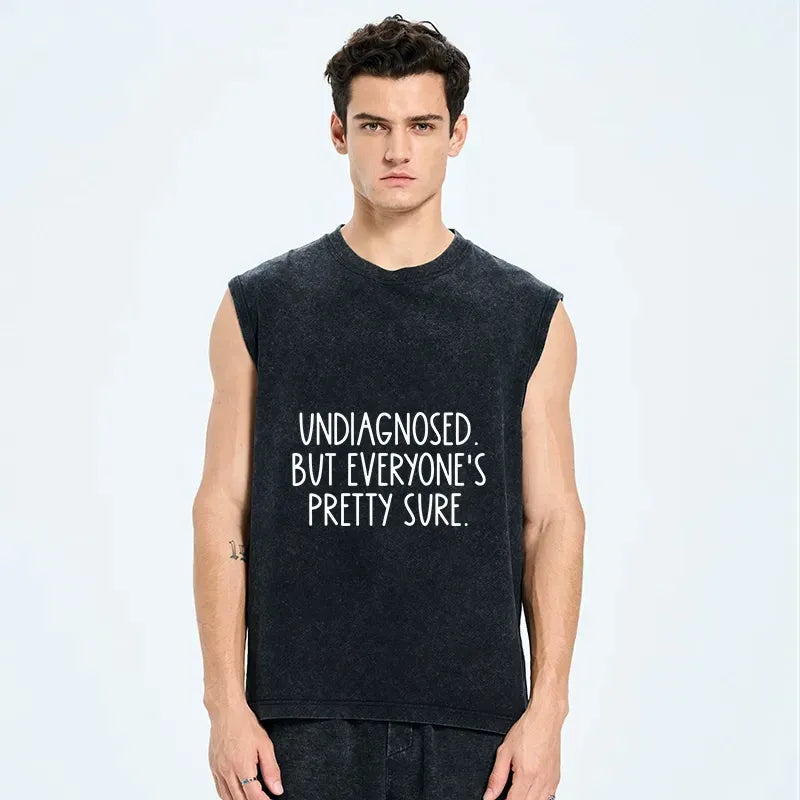 Kyoto-Lion Self-diagnosed Illness Funny Washed Tank
