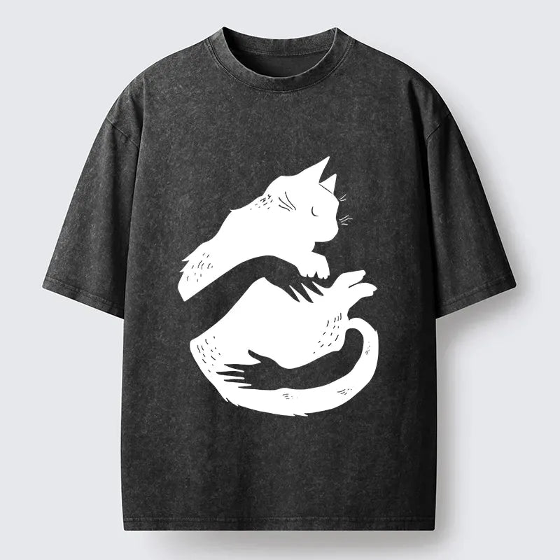 Black Cat Ukiyo-e T-Shirt for Summer