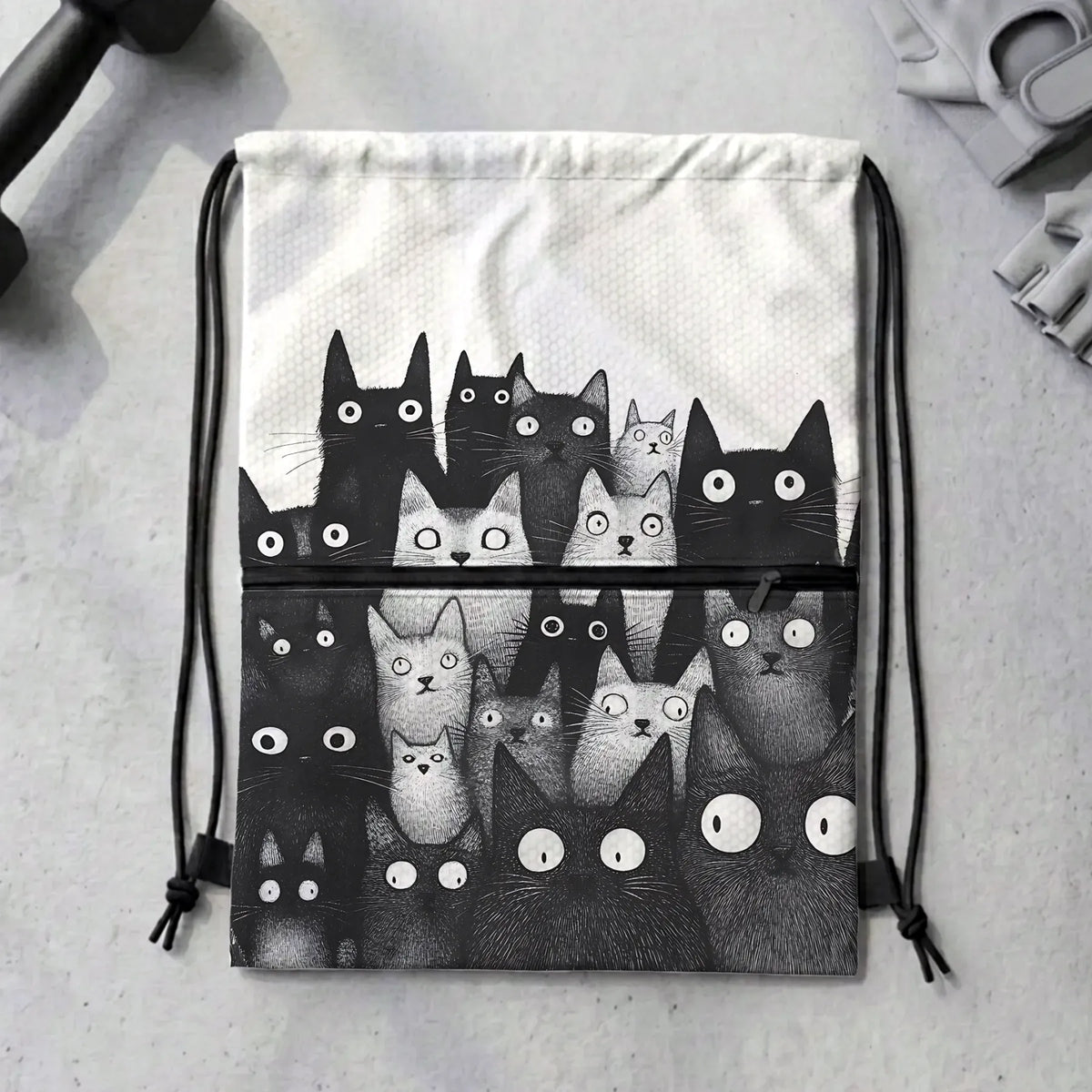 Kyoto-Lion The Judgmental Stare Of Cats Drawstring Backpack