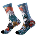 cute cat socks with Mount Fuji